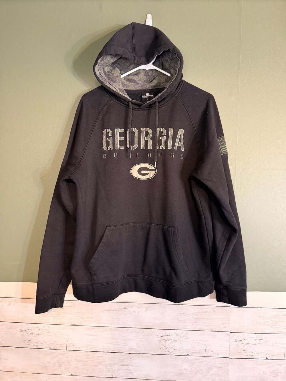 Colosseum Georgia Bulldogs OHT Military Appreciation Hoodie Black Mens Large